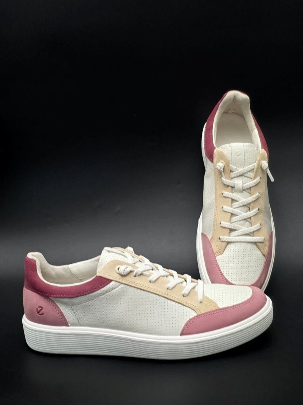 ECCO Soft 60 Multicolor Red Mauve White Sneakers Shoes Women's Size US 10-10.5